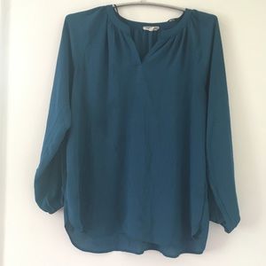 Teal long sleeve blouse